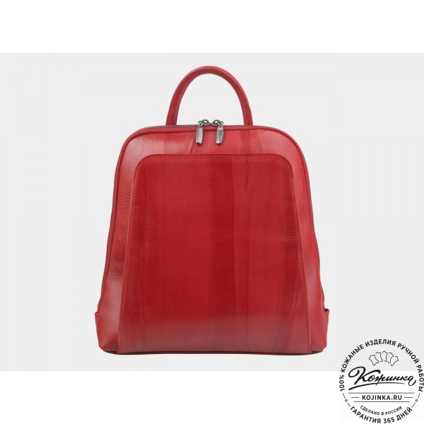 Женский кожаный рюкзак "Джорджия" (красный). фото 1